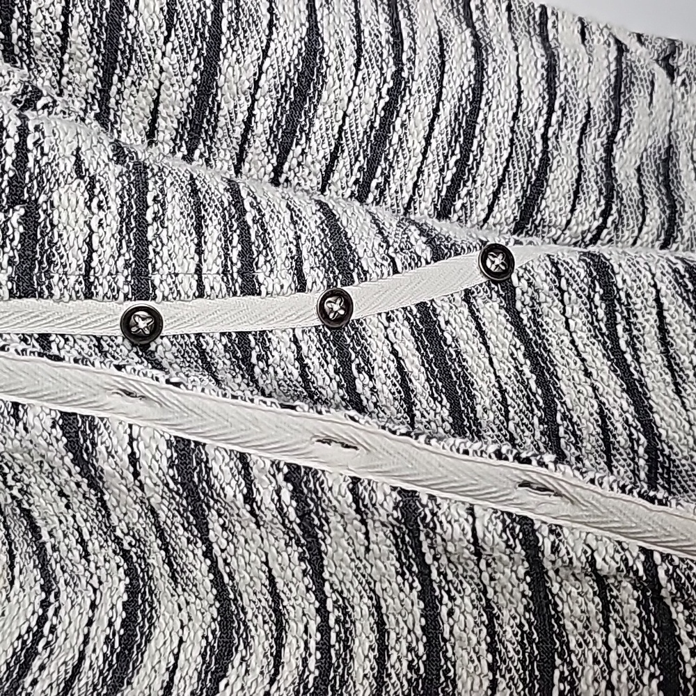 Anthropologie Saturday Sunday striped blue and white side button up jacket sz M - Picture 5 of 6
